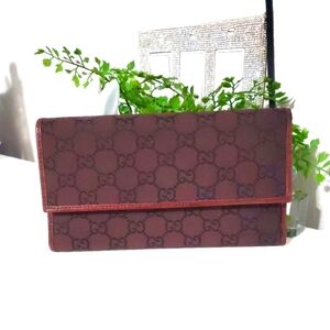 🇮🇹GUCCI CUCCISIMA GG Nylon Brown Continental Wallet🤎🤎🤎